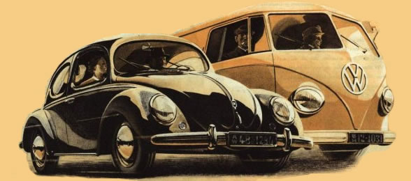 Volkswagen Beetle and Campevan
